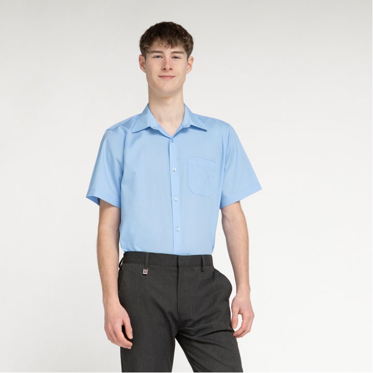 Boys Short Sleeve, Non Iron Eco-Shirt - Twin Pack