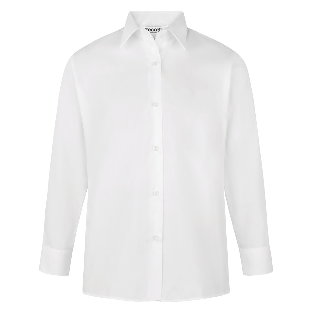 Girls Long Sleeve, Non Iron Eco-Blouse - Twin Pack