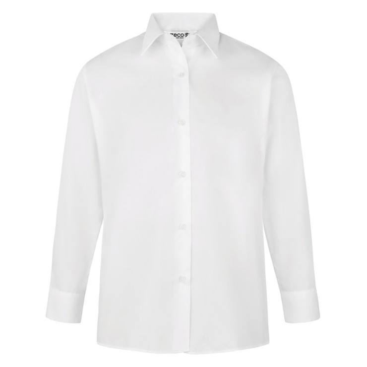 Girls Long Sleeve, Non Iron Eco-Blouse - Twin Pack