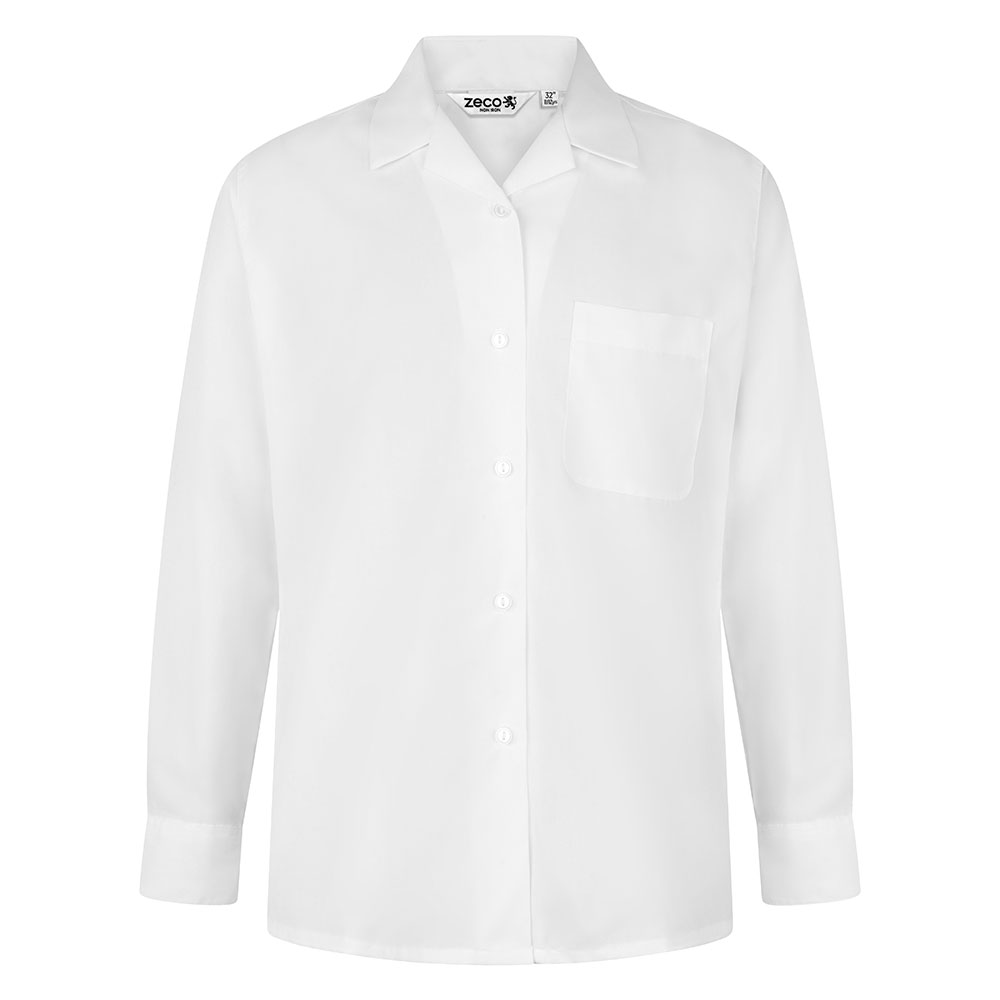 Long Sleeve, Non Iron Revere Collar Eco-Blouse - Twin Pack