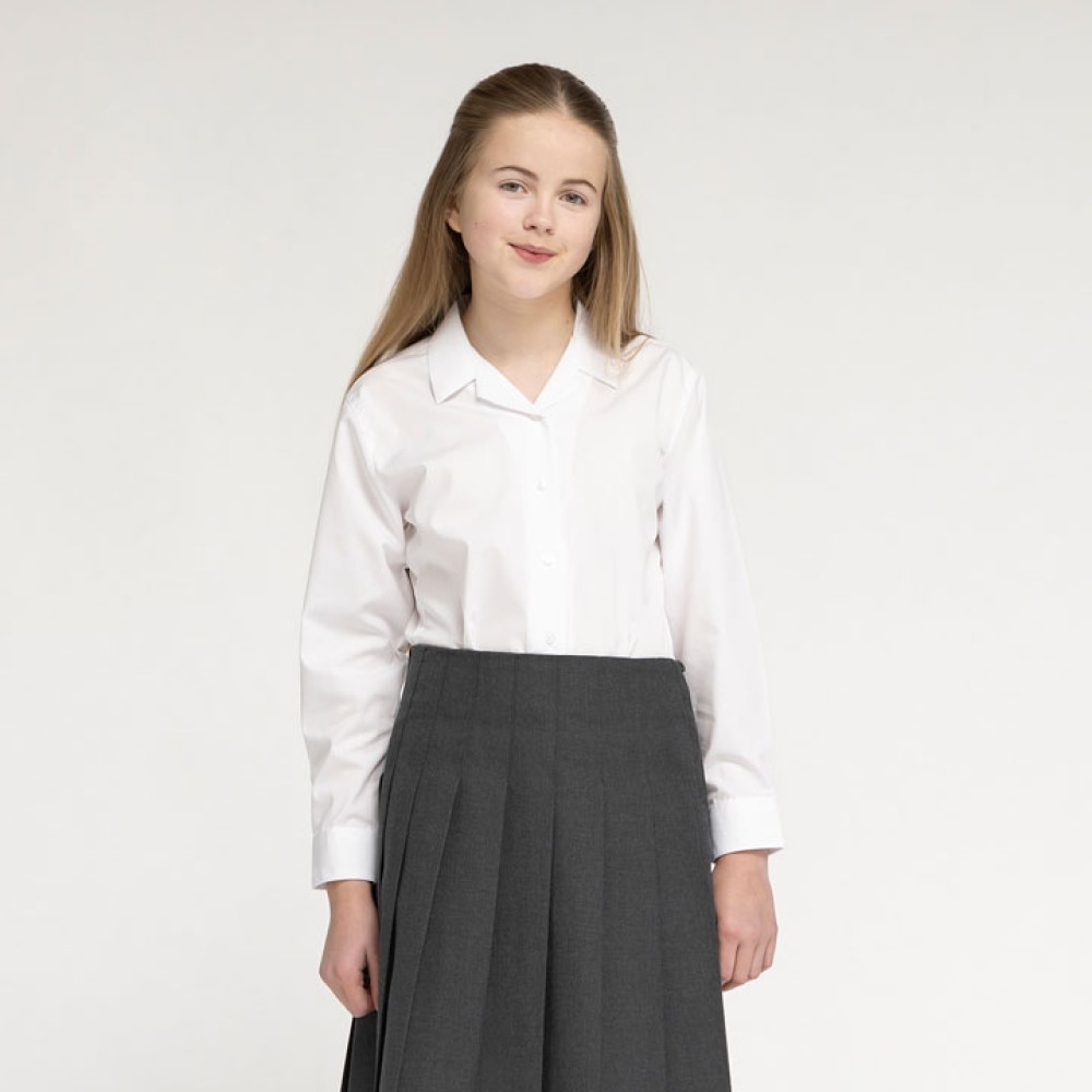 Long Sleeve, Non Iron Revere Collar Eco-Blouse - Twin Pack