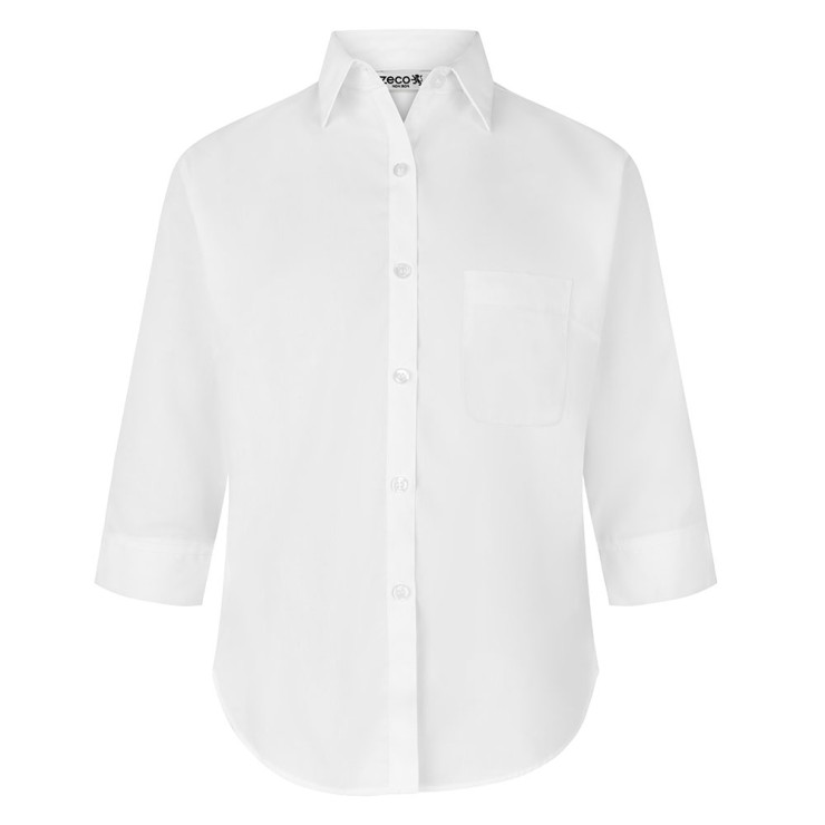 Fitted 3/4 Sleeve, Non Iron Eco-Blouse - Twin Pack