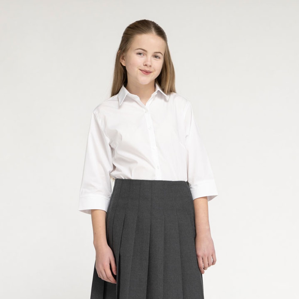 Fitted 3/4 Sleeve, Non Iron Eco-Blouse - Twin Pack