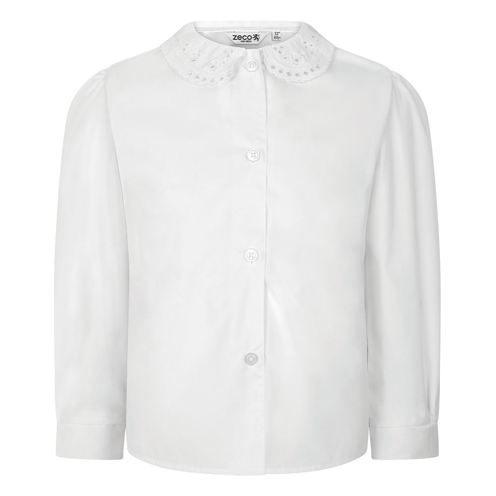 Long Sleeve, Non Iron Lace Collar Eco-Blouse