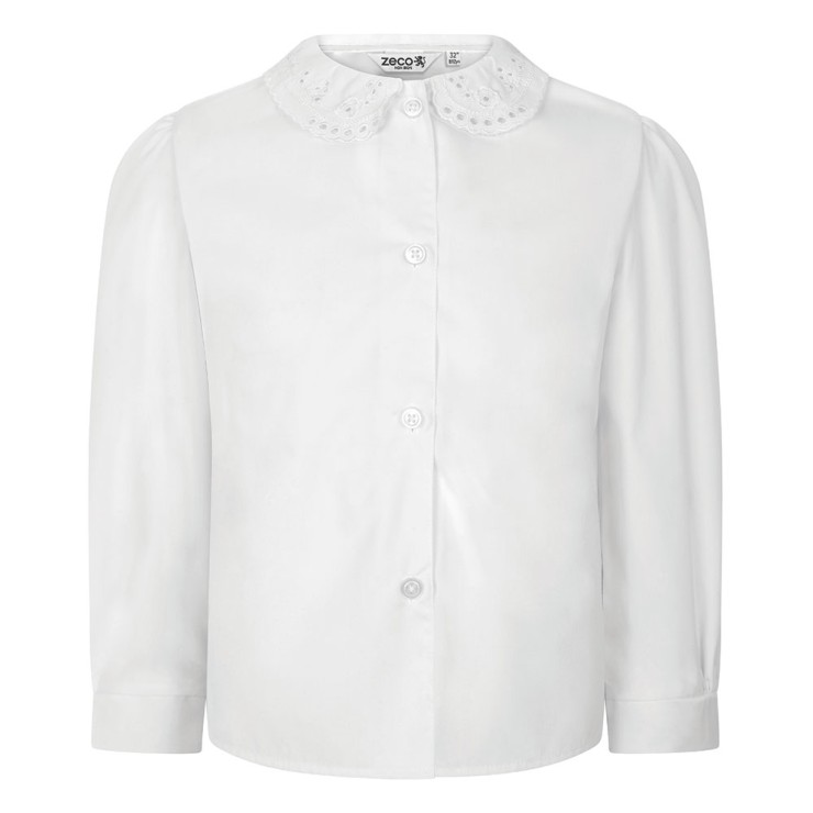 Long Sleeve, Non Iron Lace Collar Eco-Blouse