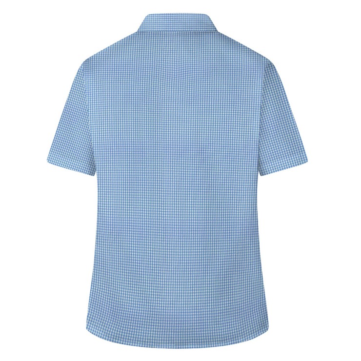 Checked Short Sleeve, Non Iron Revere Collar Eco-Blouse - Twin Pack