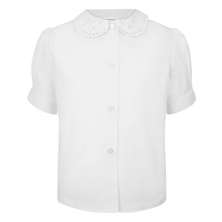 Short Sleeve, Non Iron Lace Collar Eco-Blouse