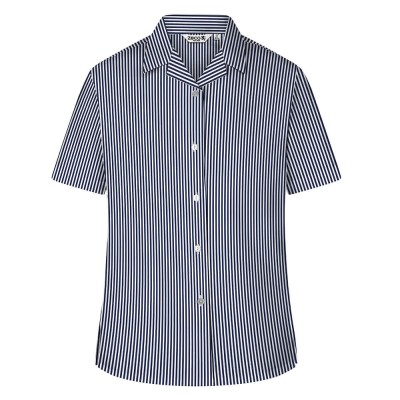 Printed Stripe Short Sleeve, Non Iron Revere Colla