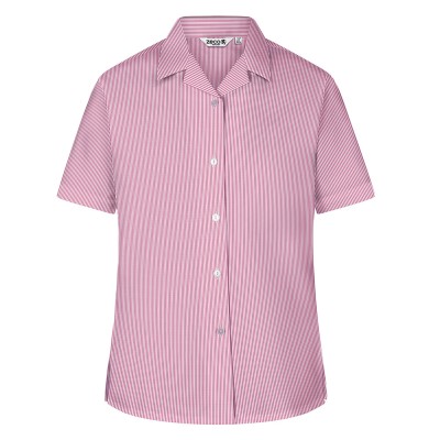 Woven Stripe Short Sleeve, Non Iron Revere Collar 