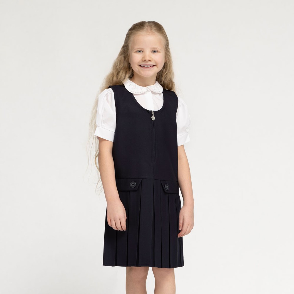 Zip Front Pinafore (Grey, Navy & Black)