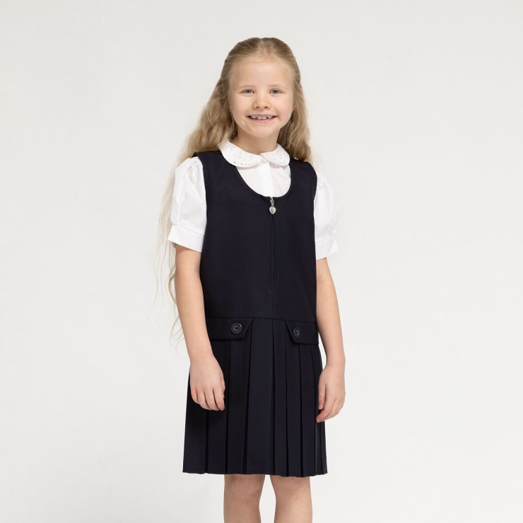 Zip Front Pinafore (Grey, Navy & Black)