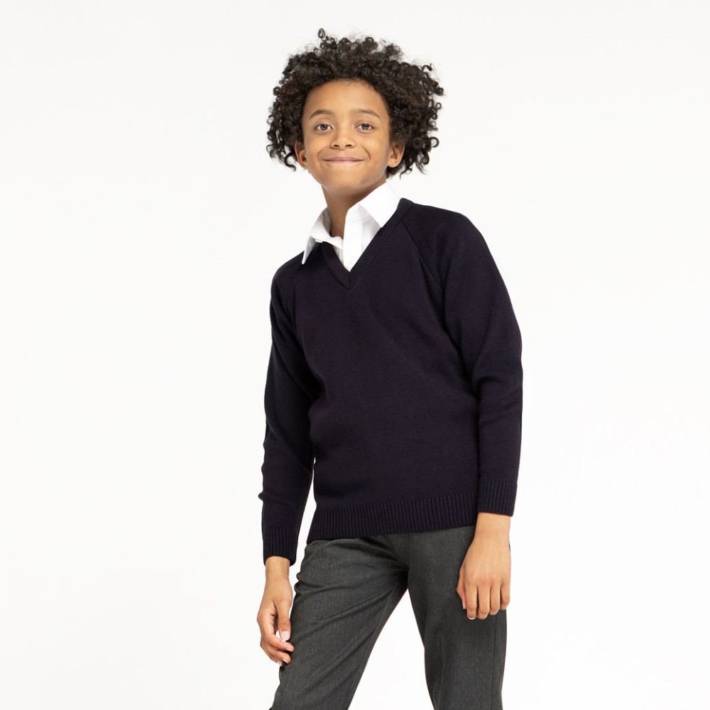 Knitted V-Neck Jumper | Zeco