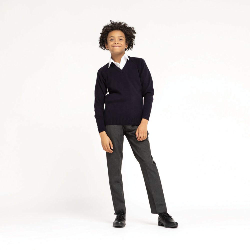 Knitted V-Neck Jumper | Zeco
