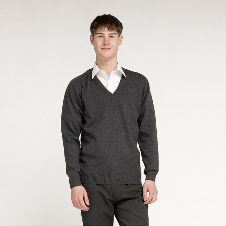 Cotton Mix Knitted V-Neck Jumper